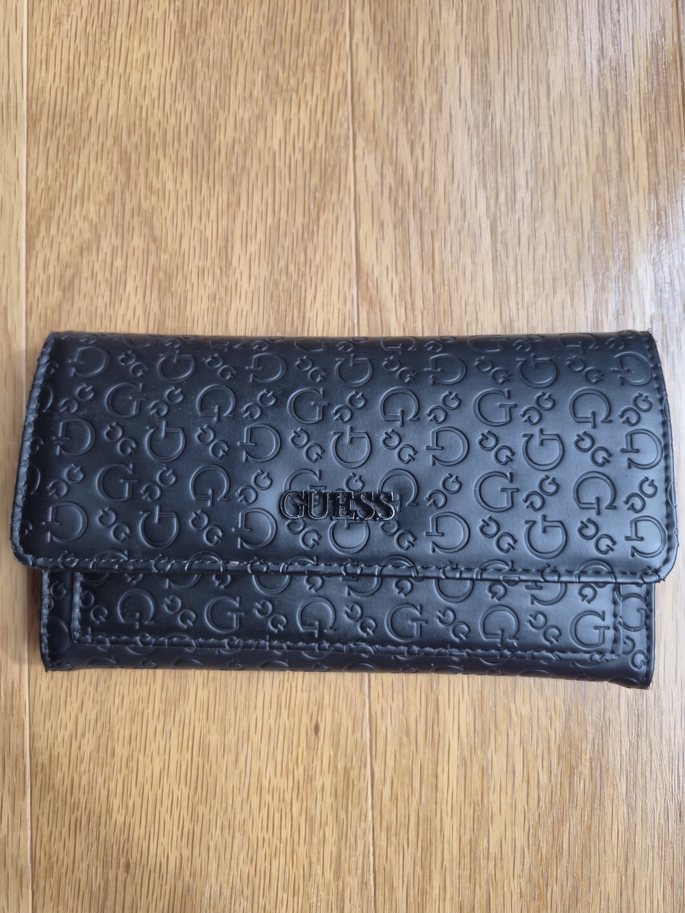 Guess Black Embossed Flap Wallet